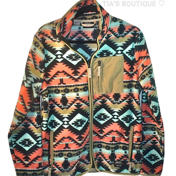 WESC Polar Fleece Jacket Unisex Southwest Aztec Full Zip Size Men’s M/ Women’s L - Picture 1 of 10